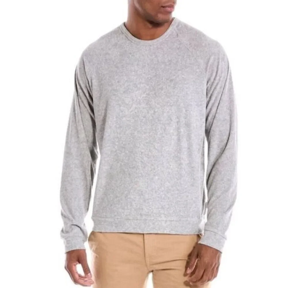 Onia Gray Terry Pullover Medium Gray Long-Sleeve Casual Sweatshirt